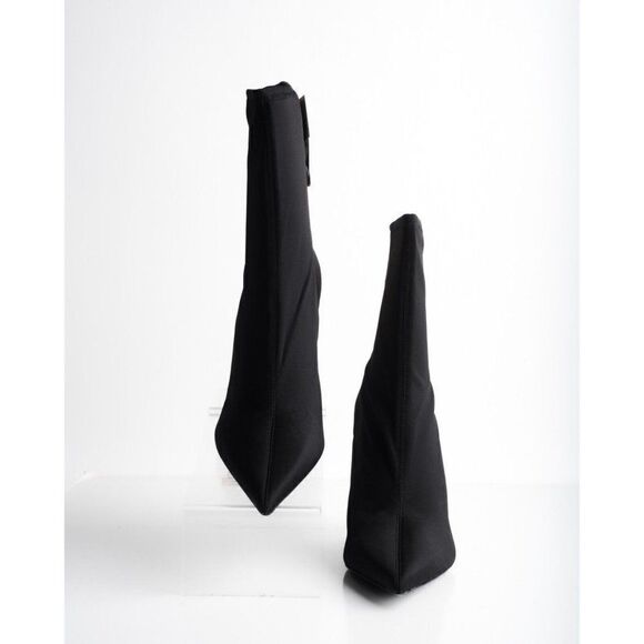 Zara Womens Ankle Boots Stretch Fabric Stiletto Black 1110/010 US 10 EU 41 New - Picture 4 of 8